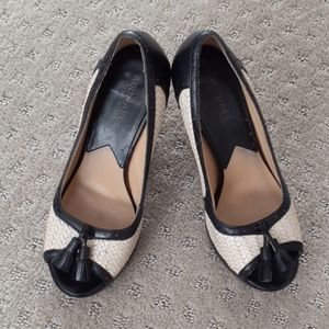 Michael Kors Straw and Leather Heel